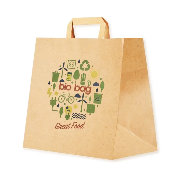 Pungi hartie Bio Bag, inscriptionate, 32X18X30, 50 bucati/set