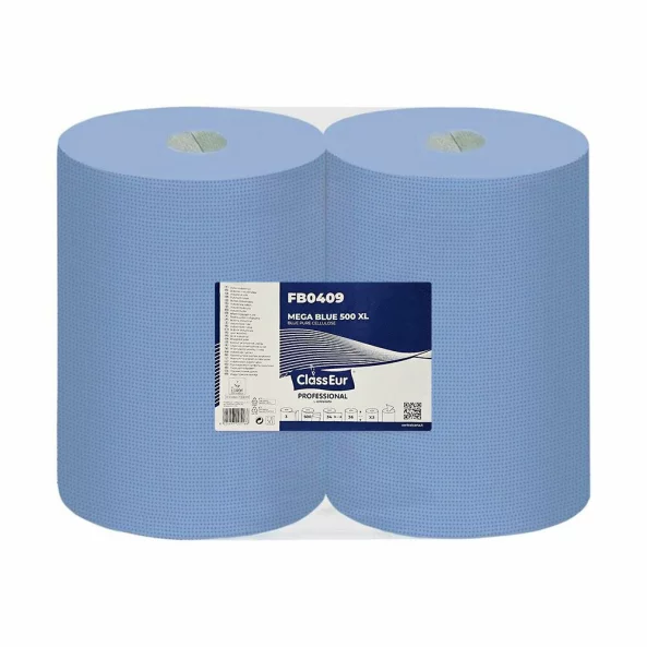 Prosop rola industriala, 3 straturi, 170m/rola, XL, albastra