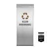 Pubela inox cu capac AISI 304, orificiu rectangular, 300X300X700H, Pentru Deseuri Biodegradabile