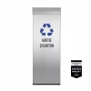 Pubela inox cu capac AISI304, orificiu rectangular, 250X250X700H, Pentru Hartie si Carton