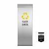 Pubela inox cu capac AISI304, orificiu rectangular, 250X250X700H, Pentru Plastic si Metal