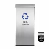 Pubela inox cu capac AISI304, orificiu rectangular, 350X350X700H, Pentru Hartie si Carton