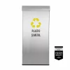 Pubela inox cu capac AISI304, orificiu rectangular, 350X350X700H, Pentru Plastic si Metal