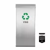 Pubela inox cu capac AISI304, orificiu rectangular, 350X350X700H, Pentru Sticla