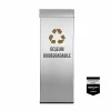 Pubela inox cu capac AISI430, orificiu rectangular, 250X250X700H, Pentru Deseuri Biodegradabile