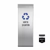 Pubela inox cu capac AISI430, orificiu rectangular, 250X250X700H, Pentru Hartie si Carton