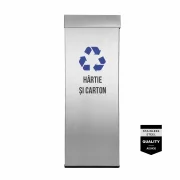 Pubela inox cu capac AISI430, orificiu rectangular, 250X250X700H, Pentru Hartie si Carton