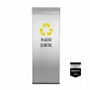 Pubela inox cu capac AISI430, orificiu rectangular, 250X250X700H, Pentru Plastic si Metal