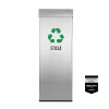 Pubela inox cu capac AISI430, orificiu rectangular, 250X250X700H, Pentru Sticla