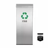 Pubela inox cu capac AISI430, orificiu rectangular, 300X300X700H, Pentru Sticla
