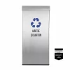 Pubela inox cu capac AISI430, orificiu rectangular, 350X350X700H, Pentru Hartie si Carton