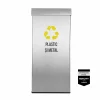 Pubela inox cu capac AISI430, orificiu rectangular, 350X350X700H, Pentru Plastic si Metal