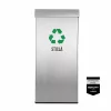 Pubela inox cu capac AISI430, orificiu rectangular, 350X350X700H, Pentru Sticla