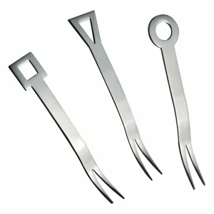 Set 6 furculite aperitiv inox, finisaj oglinda, 1.5 mm, colectia Geometrico, Salvinelli