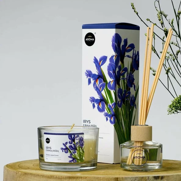 Odorizant cu betisoare, Iris si Trandafir Alb, 50 ml, Aroma