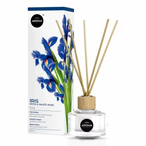 Odorizant cu betisoare, Iris si Trandafir Alb, 50 ml, Aroma