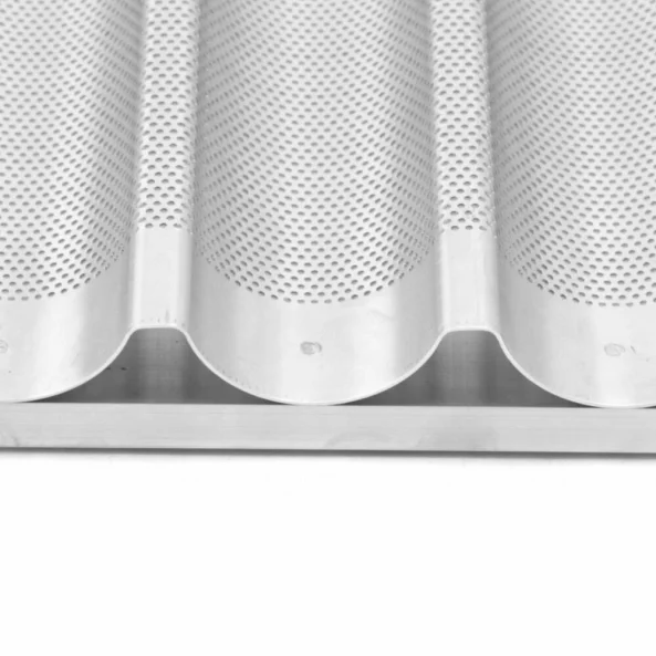 Tava profesionala perforata pentru baghete, aluminiu, 400x600 mm