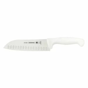 Cutit santoku, lama inox 177mm, maner polipropilena Microban alb