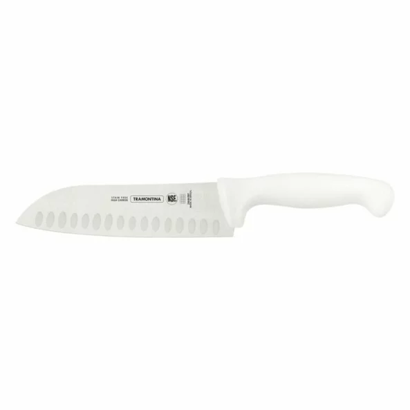 Cutit santoku, lama inox 177mm, maner polipropilena Microban alb