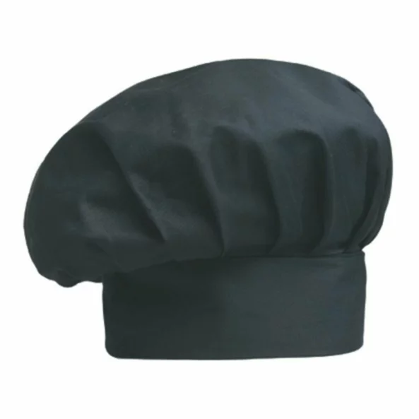 Boneta bucatar, 35% bumbac / 65% poliester, culoare neagra, model Big Hat