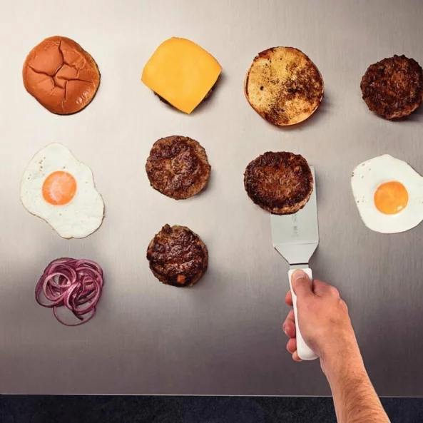 Spatula dreptunghiulara profesionala, lama inox 127x63mm, maner Microban alb, Profissional Master, Tramontina