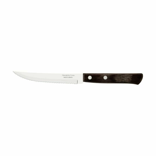 Cutit pentru friptura, lama inox 127mm, maner lemn tratat maro, Polywood, Tramontina