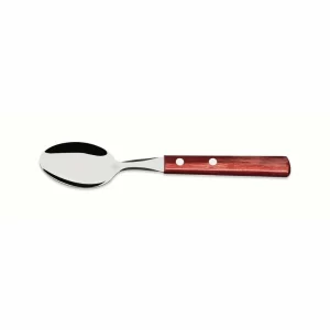 Lingura baza inox, lungime totala 190mm, maner lemn tratat rosu, Polywood, Tramontina