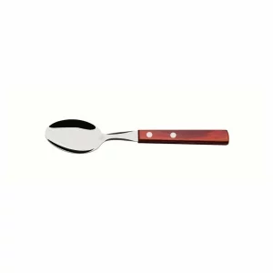 Lingurita inox, lungime totala 151mm, maner lemn tratat rosu, Polywood, Tramontina