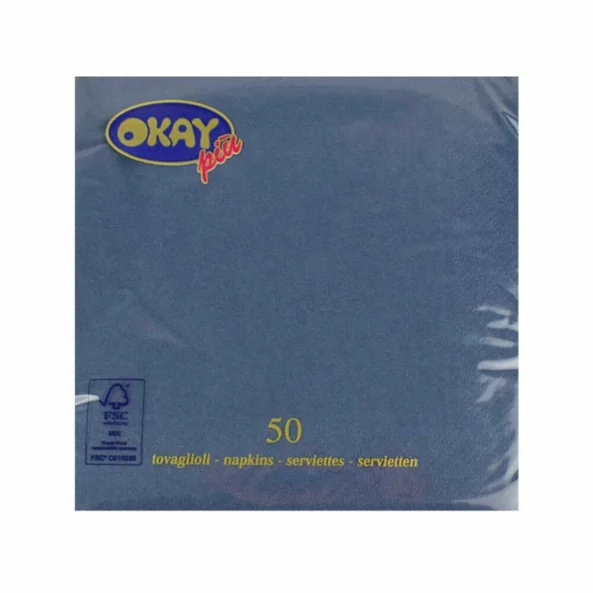 Set servetele de masa, albastru inchis blue, 2 straturi, 33x33 cm, 50 bucati/pachet