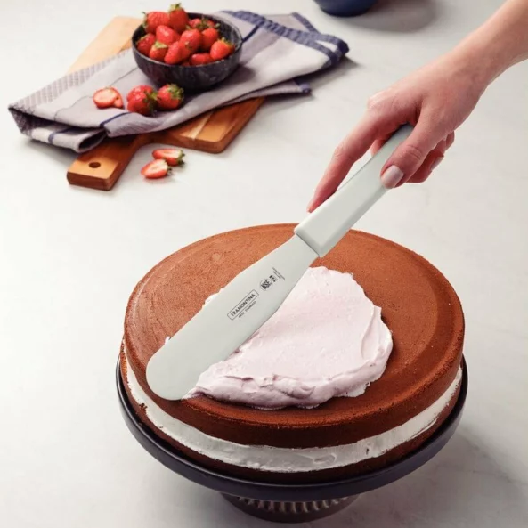 Spatula patiserie, inox, 330mm, maner Microban alb, Profissional Master, Tramontina