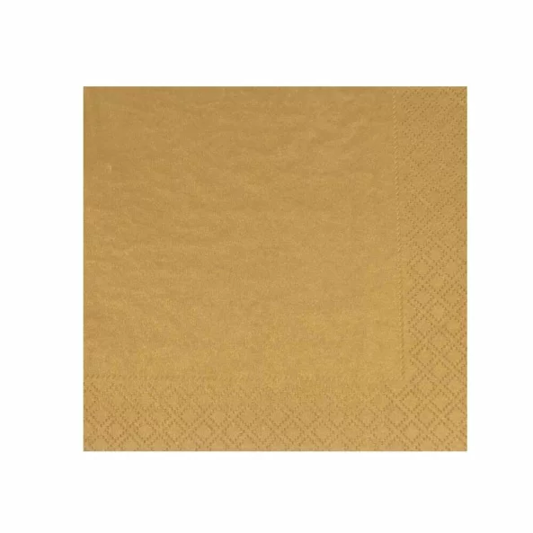 Set servetele de masa, aurii, 2 straturi, 33x33 cm, 50 bucati/pachet