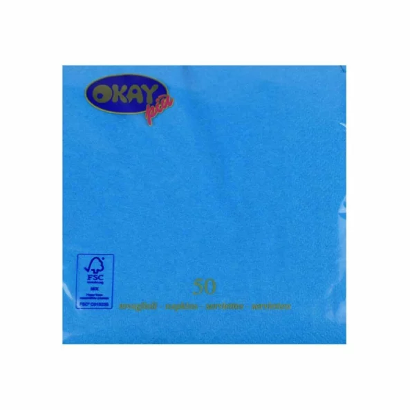Set servetele de masa, turcoaz, 2 straturi, 33x33 cm, 50 bucati/pachet