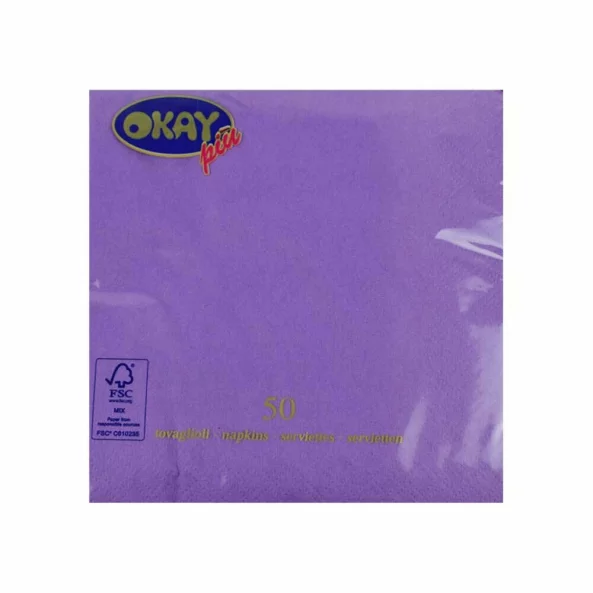Set servetele de masa, violet, 2 straturi, 33x33 cm, 50 bucati/pachet