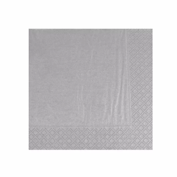 Set servetele de masa, argintii argento, 2 straturi, 33x33 cm, 50 bucati/pachet