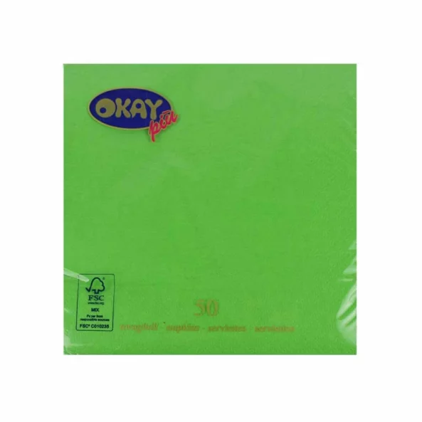 Set servetele de masa, verde kiwi, 2 straturi, 33x33 cm, 400 bucati/set
