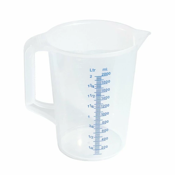 Cana gradata 2L, polipropilena translucida 1.8mm grosime, gradatii albastre, Contacto