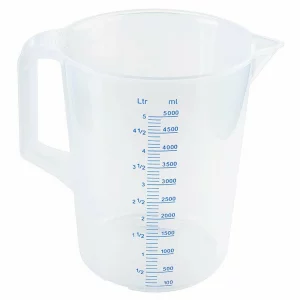 Cana gradata 5L, polipropilena translucida 1.9mm grosime, gradatii albastre, Contacto