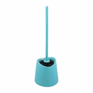 Set perie pentru wc PP cu suport din plastic, aquamarin