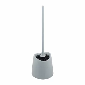 Set perie pentru wc PP cu suport din plastic, gri metalizat