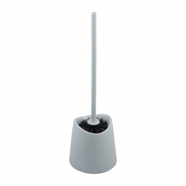 Set perie pentru wc PP cu suport din plastic, gri metalizat
