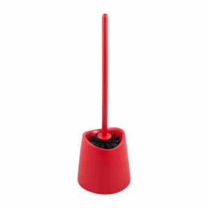 Set perie pentru wc PP cu suport din plastic, rosu
