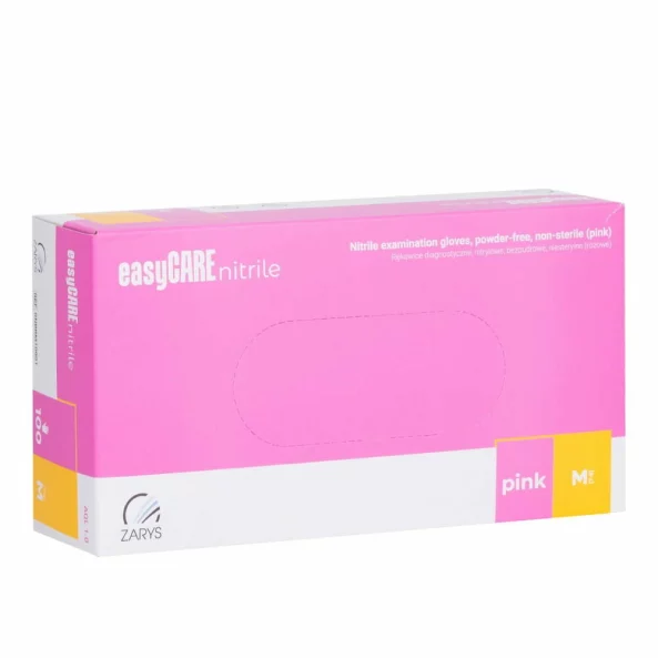 Manusi nitril de unica folosinta, roz, marimea M, 100 bucati/cutie