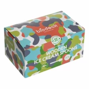 Set 50 lingurite din lemn pentru inghetata, ambalate individual, biodegradabile, 9.6 cm, Biodeck