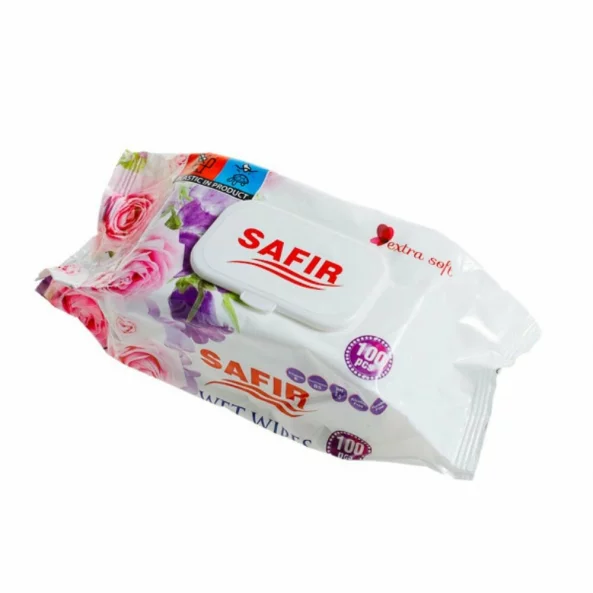 Servetele umede, fara alcool, pH 5.5, 100 bucati/set, Safir