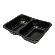 Caserola neagra termosudabila, 2 compartimente, H50, 227x178x50 mm