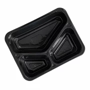 Caserola neagra termosudabila, 3 compartimente, H50, 227x178x50 mm