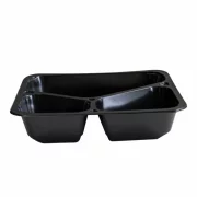 Caserola neagra termosudabila, 3 compartimente, H50, 227x178x50 mm