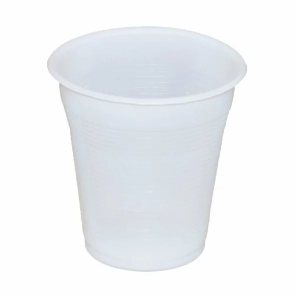 Pahare plastic albe 200 CC, 100 bucati/set, Safir