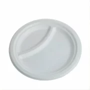 Farfurii carton BIO, 23 cm, 2 compartimente, 25 bucati/set, Safir