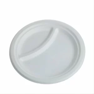 Farfurii carton BIO, 23 cm, 2 compartimente, 25 bucati/set, Safir